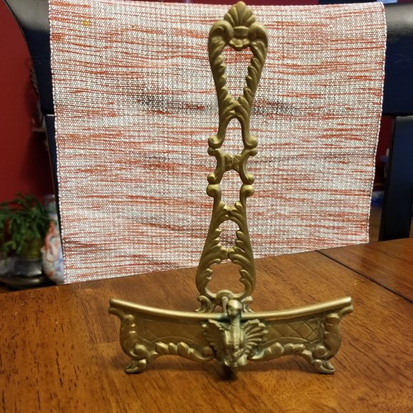 3 Vintage Brass Plate Holders - Picture 3 of 8